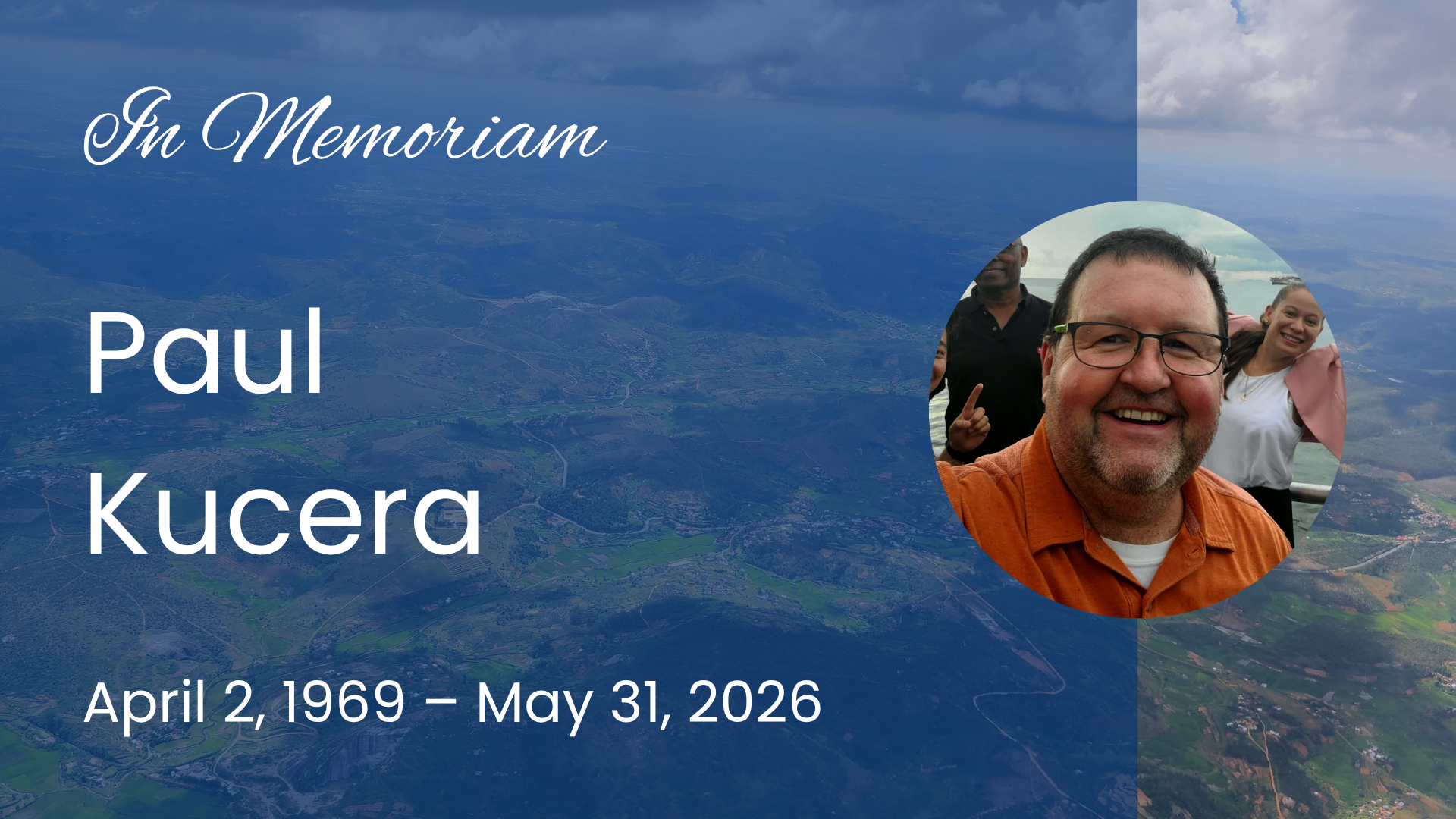 An image showing Paul Kucera and text that reads In Memoriam Paul Kucera