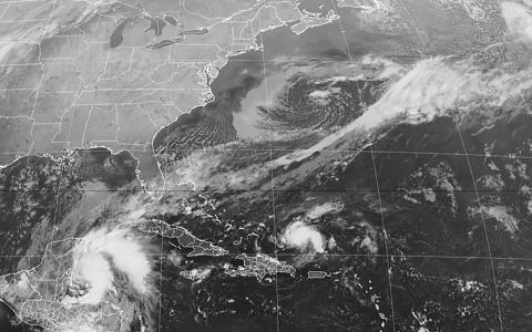 A satellite image showing the Earth from space